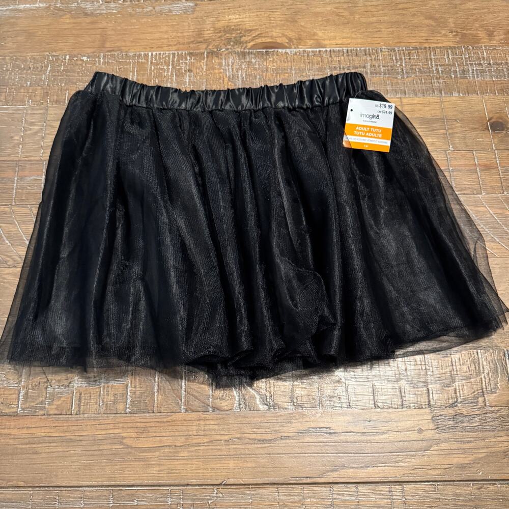 NWT Imagin8 Adult Black Tulle Tutu Skirt Halloween Costume Rave Dance Festival